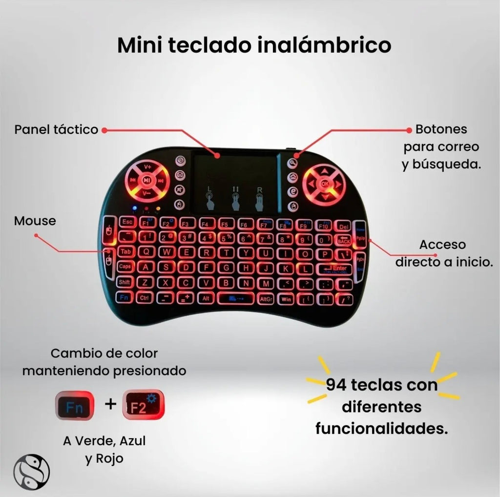 Mini Teclado Inalámbrico USB Con Touchpad Para Smart TV Android TV Box PC Plug & Play