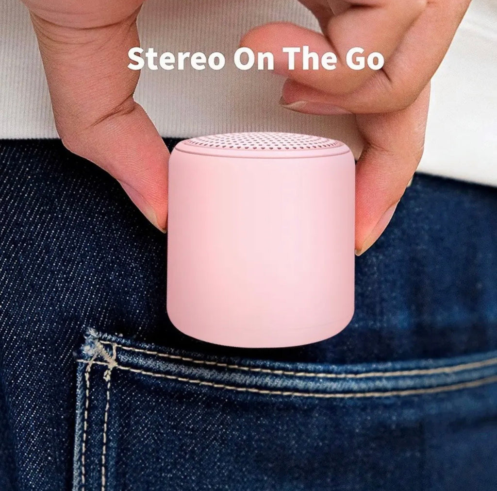 Mini Altavoz Bluetooth Portátil, Sonido Estéreo 360°, Graves Profundos 5W, Rosa - Compatible con Móvil, PC y TV