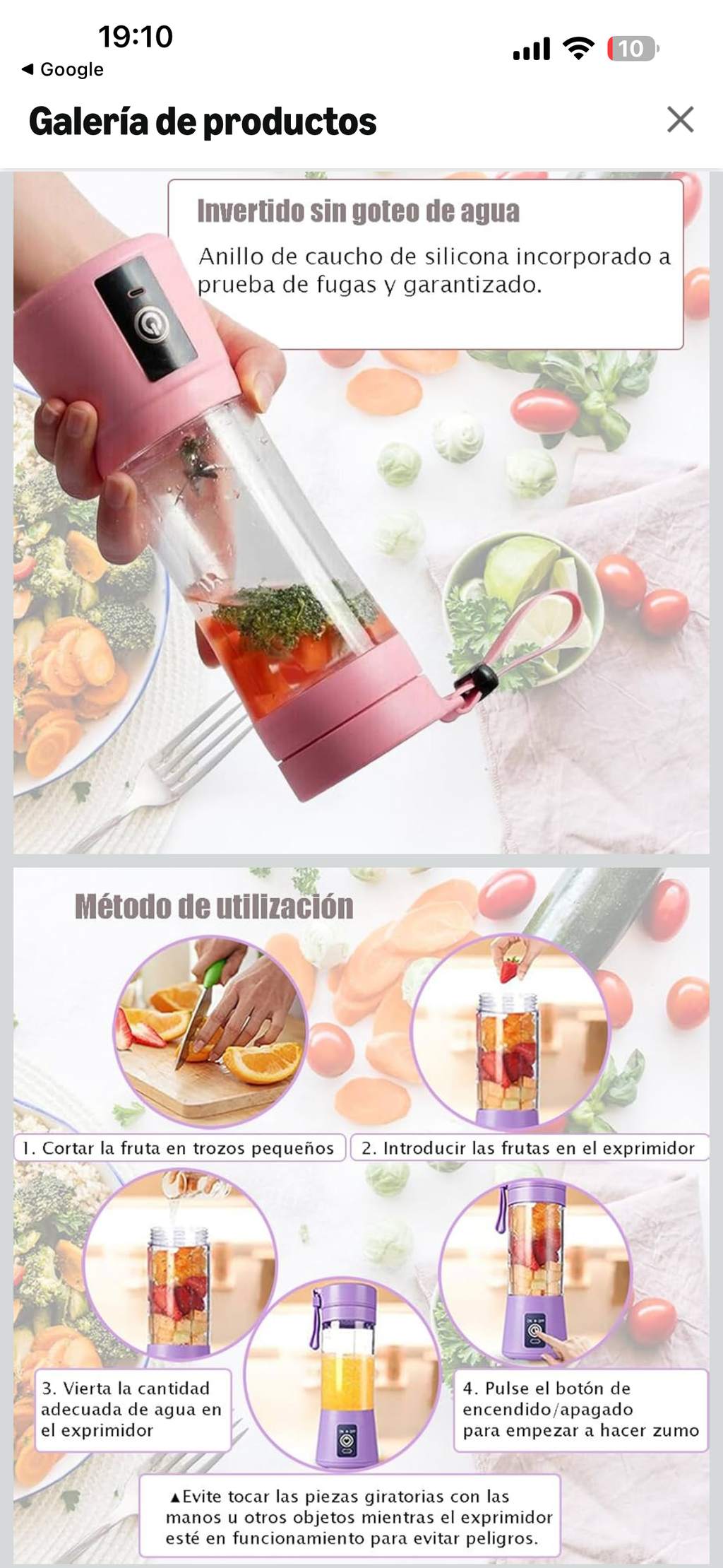 Licuadora Portátil Recargable USB 380ml Aisun+Mafeich | Mini Blender Personal para Jugos y Batidos