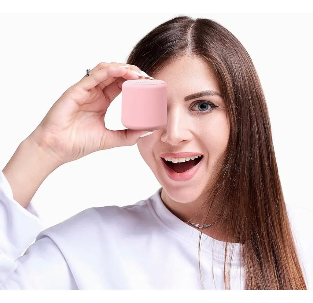 Mini Altavoz Bluetooth Portátil, Sonido Estéreo 360°, Graves Profundos 5W, Rosa - Compatible con Móvil, PC y TV
